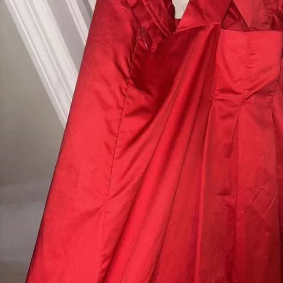 Zara Trafaluc Ruffled Off-Shoulder Dress Women’s Med Red Bodycon festive Mini - Picture 7 of 8